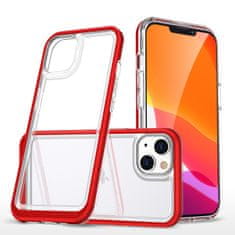 OEM Silikonové pouzdro hybrid s barevným rámem na iPhone 13 Mini 5.4" Red