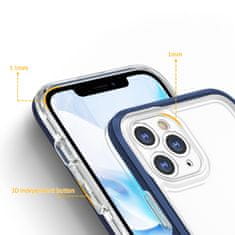 OEM Silikonové pouzdro hybrid s barevným rámem na iPhone 11 Pro Max Blue