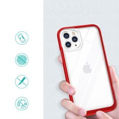 OEM Silikonové pouzdro hybrid s barevným rámem na iPhone 11 Pro Red