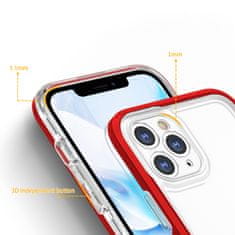 OEM Silikonové pouzdro hybrid s barevným rámem na iPhone 11 Pro Red