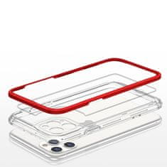 OEM Silikonové pouzdro hybrid s barevným rámem na iPhone 11 Pro Red