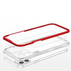 OEM Silikonové pouzdro hybrid s barevným rámem na iPhone 12 6.1" Red