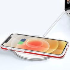 OEM Silikonové pouzdro hybrid s barevným rámem na iPhone 12 6.1" Red