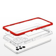 OEM Silikonové pouzdro hybrid s barevným rámem na Samsung Galaxy A32 5G Red