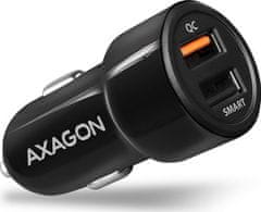 AXAGON PWC-QC5, QUICK a SMART nabíječka do auta, 2x port QC3.0/AFC/FCP + 5V-2.6A, 31.5W