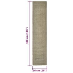 Vidaxl Koberec přírodní sisal 66 x 300 cm taupe