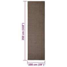 Greatstore Koberec přírodní sisal 100 x 350 cm hnědý