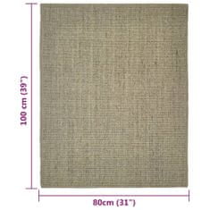 Greatstore Koberec přírodní sisal 80 x 100 cm taupe