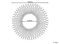 Beliani Nástěnné ratanové zrcadlo ve tvaru slunce 60 cm černé TAGOLU