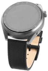 FIXED Kožený řemínek Leather Strap s šířkou 20mm pro smartwatch FIXLST-20MM-BK, černý