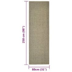 Greatstore Sisalový koberec pro škrabací sloupek taupe 80 x 250 cm