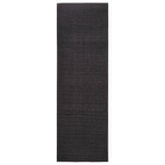 Greatstore Koberec přírodní sisal 80 x 250 cm černý