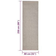 Greatstore Koberec přírodní sisal 80 x 250 cm pískový