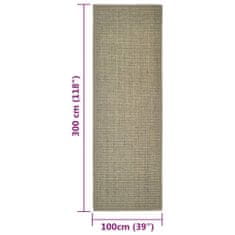 Greatstore Koberec přírodní sisal 100 x 300 cm taupe