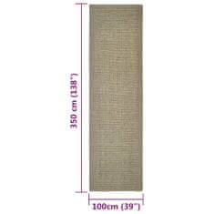 Greatstore Koberec přírodní sisal 100 x 350 cm taupe