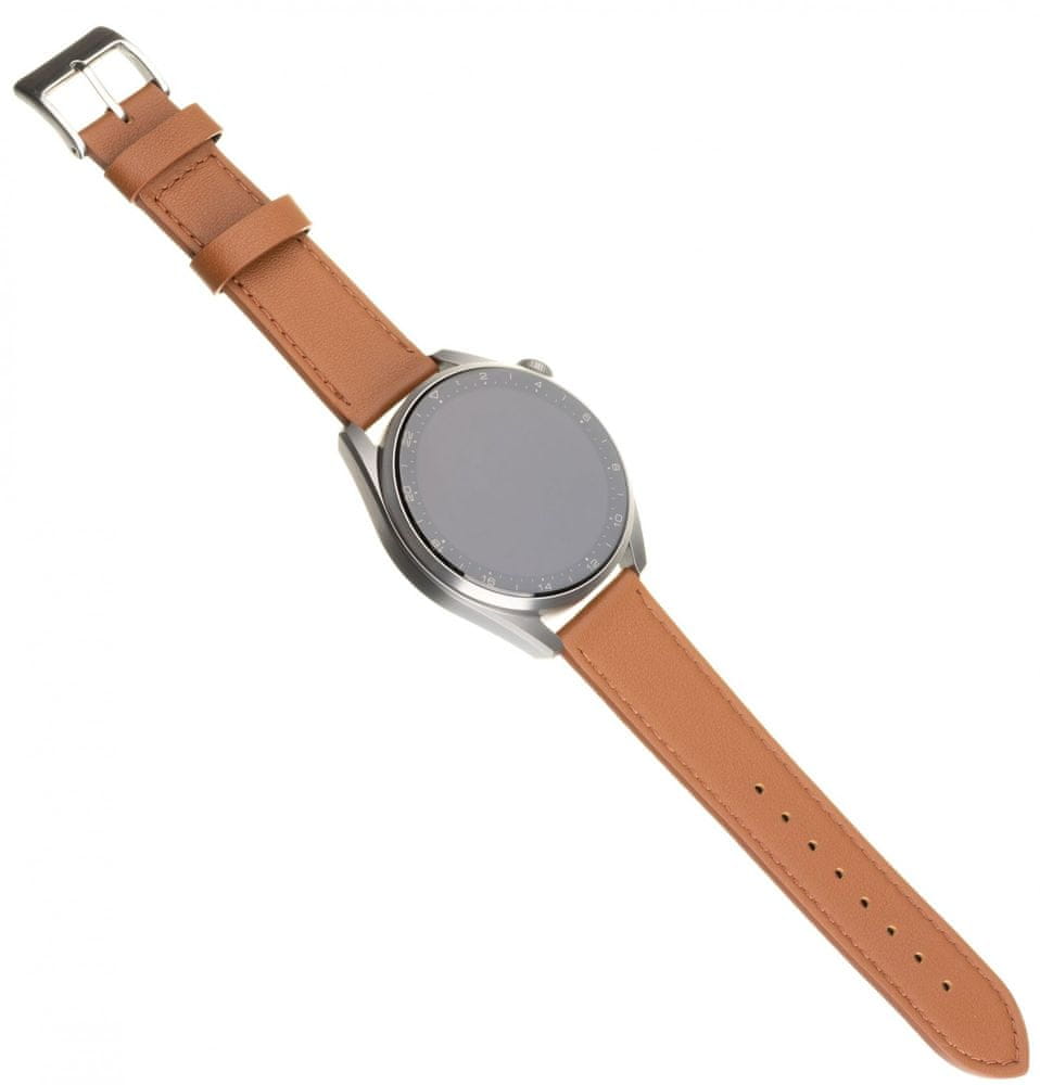 FIXED Kožený řemínek Leather Strap s šířkou 20mm pro smartwatch FIXLST-20MM-BRW, hnědý