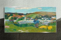 COLORAY.CZ Obraz na skle Swineherd Gauguin 140x70 cm