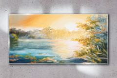 COLORAY.CZ Obraz na skle Abstrakce jezera příroda 120x60 cm