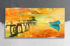 COLORAY.CZ Obraz na skle Port Sunset Sky 100x50 cm