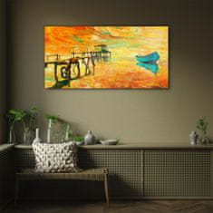 COLORAY.CZ Obraz na skle Port Sunset Sky 100x50 cm