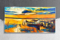 COLORAY.CZ Obraz na skle Port Sunset Sky 120x60 cm