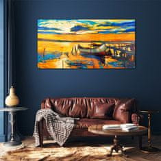 COLORAY.CZ Obraz na skle Port Sunset Sky 120x60 cm