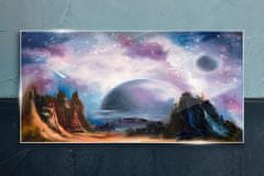 COLORAY.CZ Obraz na skle Abstrakce Galaxy Planet 120x60 cm