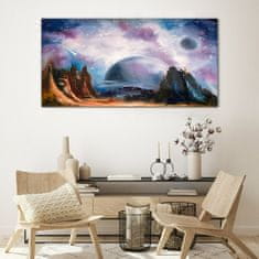 COLORAY.CZ Obraz na skle Abstrakce Galaxy Planet 120x60 cm