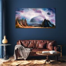 COLORAY.CZ Obraz na skle Abstrakce Galaxy Planet 120x60 cm