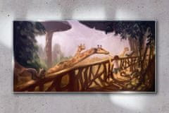 COLORAY.CZ Obraz na skle Abstrakce veverka žirafa 100x50 cm
