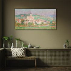 COLORAY.CZ Obraz na skle Vetheuil Sunset mince 140x70 cm