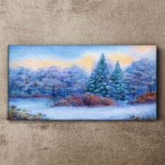 COLORAY.CZ Obraz na plátně Akvarel Snow Strom les 100x50 cm