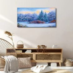 COLORAY.CZ Obraz na plátně Akvarel Snow Strom les 100x50 cm