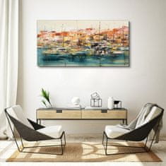 COLORAY.CZ Obraz na plátně Abstrakce přístavních lodí lodě 120x60 cm