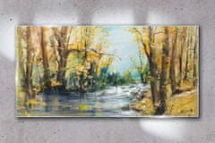 COLORAY.CZ Obraz na skle Abstrakce lesní řeka volně žijících živočichů 120x60 cm