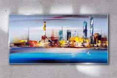 COLORAY.CZ Obraz na skle Abstrakce městské moře 100x50 cm