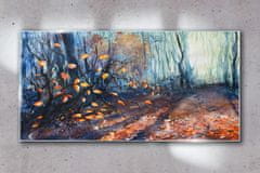 COLORAY.CZ Obraz na skle Abstrakce lesní listy 120x60 cm