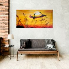 COLORAY.CZ Obraz na skle Zvířata Birds Sunset 100x50 cm