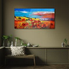 COLORAY.CZ Obraz na skle Moderní květiny Sky 140x70 cm