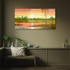 COLORAY.CZ Obraz na skle Akvarel Sunset Tree 100x50 cm