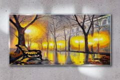 COLORAY.CZ Obraz na skle Park Strom Light City 120x60 cm