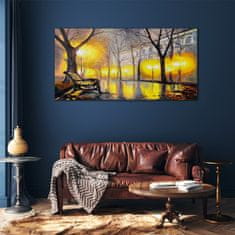 COLORAY.CZ Obraz na skle Park Strom Light City 120x60 cm