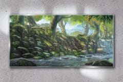 COLORAY.CZ Obraz na skle Las River Stones 100x50 cm