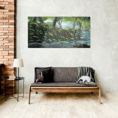 COLORAY.CZ Obraz na skle Las River Stones 100x50 cm