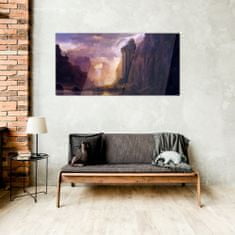 COLORAY.CZ Obraz na skle Abstrakce hory mraky 100x50 cm