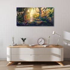 COLORAY.CZ Obraz na plátně Fantasy Forest River květiny 100x50 cm