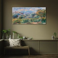COLORAY.CZ Obraz na skle Abstrakce lesní městské nebe 100x50 cm
