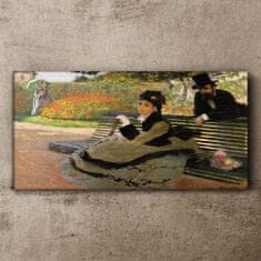 COLORAY.CZ Obraz na plátně Ženské park lavičky mince 120x60 cm