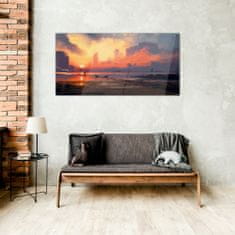 COLORAY.CZ Obraz na skle Abstrakce mlhy Sunset 100x50 cm