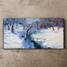 COLORAY.CZ Obraz na plátně Zimní lesní malování 120x60 cm